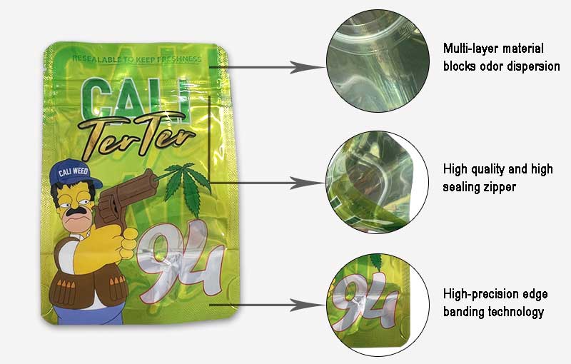 custom smell proof cannabis weed bags wholesale