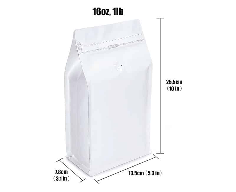 16oz flat bottom coffee bags