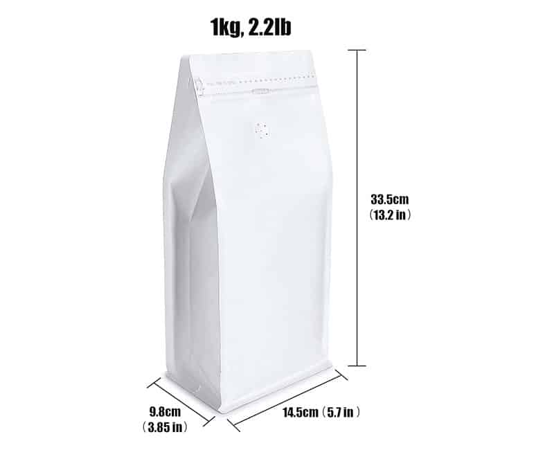 1kg flat bottom coffee bags