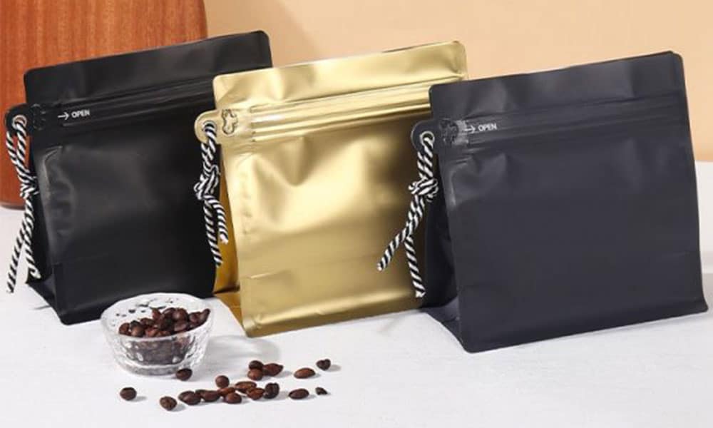 Diamond shape flat bottom coffee bags